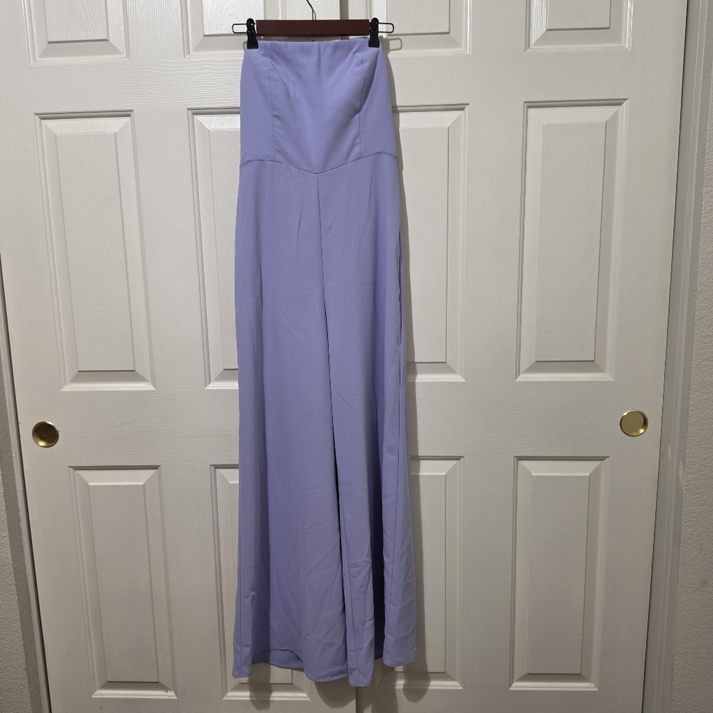 AMANDA UPRICHARD Lavender Strapless Mandy Jumpsuit Sz S Spring Graduation Pastel